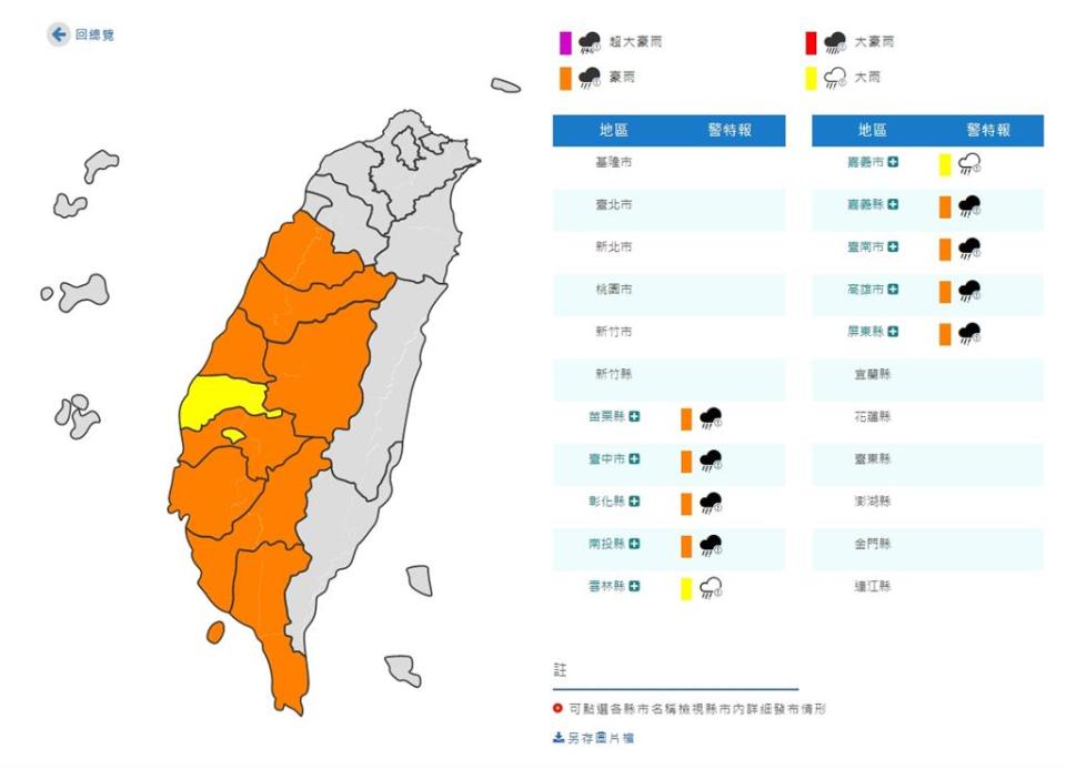 豪雨擴10縣市！中部淹水警戒　鄭明典1張雲圖點出：會持續久一些