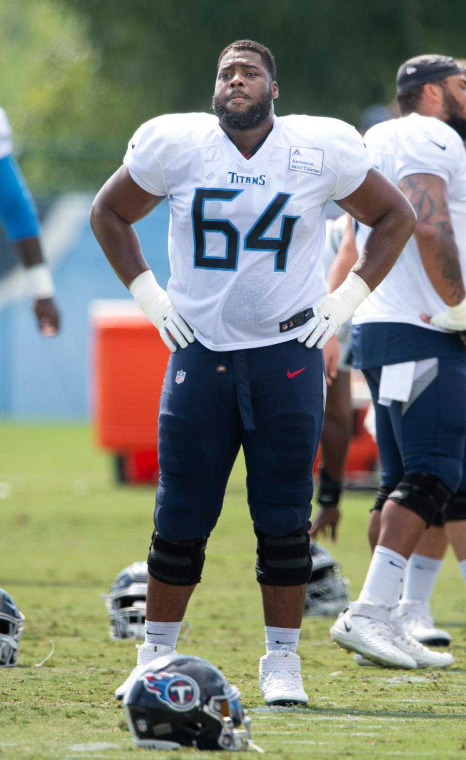 Guard Nate Davis has been a four-year starter for the Titans blocking for Derrick Henry.