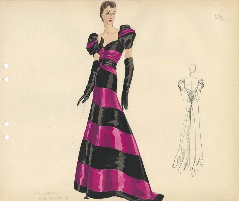 Elsa Schiaparelli — Collection drawing, winter 1938-1939, Musée des Arts Décoratifs. - Credit: Courtesy of Musée des Arts Décoratifs