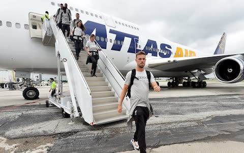 Liverpool arrive in South Bend, Indiana - Credit: getty images