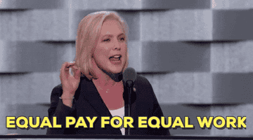 Kristen Gillibrand saying "equal pay for equal work"