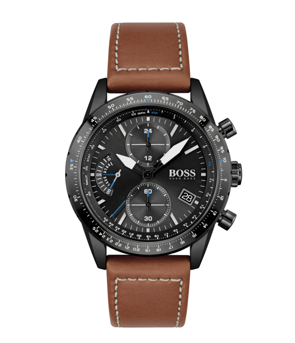 BOSS Pilot Edition Chronograph Leather Strap Watch (Photo via Nordstrom)