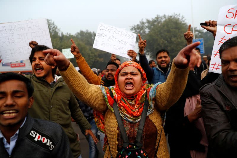 Protest against new citizenship law in Delhi