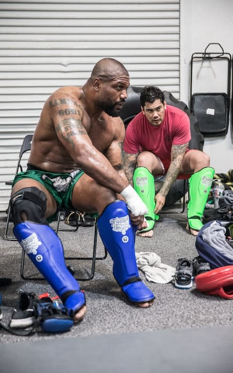 Rampage Jackson training with Hans Molenkamp