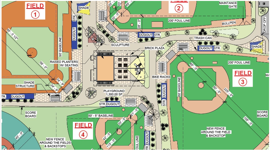 The East Boynton Little League renovation project is a joint venture between the City of Boynton Beach, Primetime Sports and Athletic Angels Foundation, Inc. West Architecture + Design, LLC.
