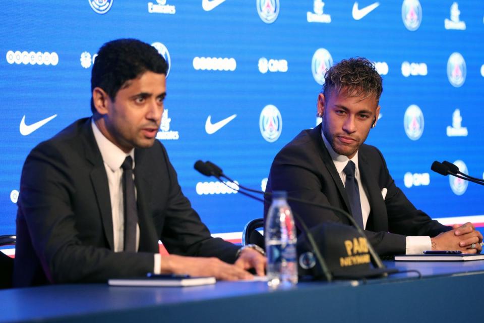 Nasser Al Khelaifi feels European Super League backers are attempting to ‘rewrite history with PR presentations and PowerPoints’ (Jonathan Brady/PA) (PA Archive)