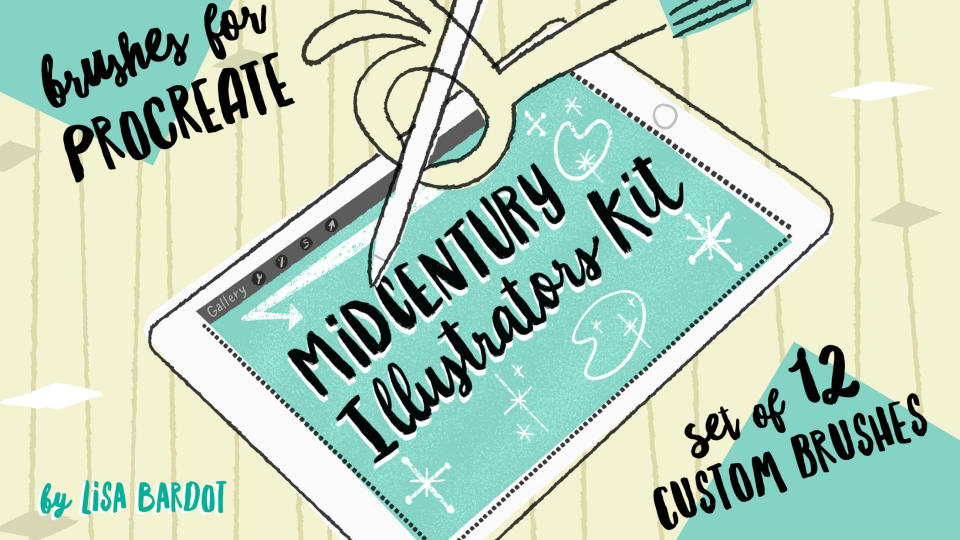 Midcentury Illustrators Kit Procreate brushes