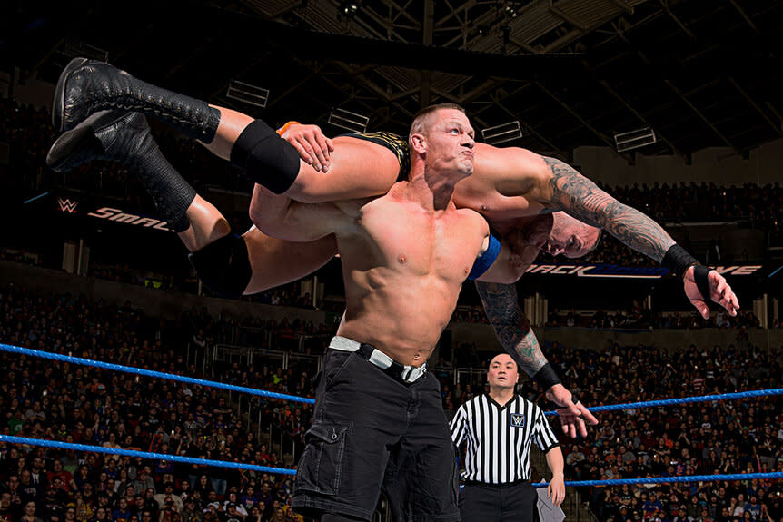 John Cena performing his signature move, 