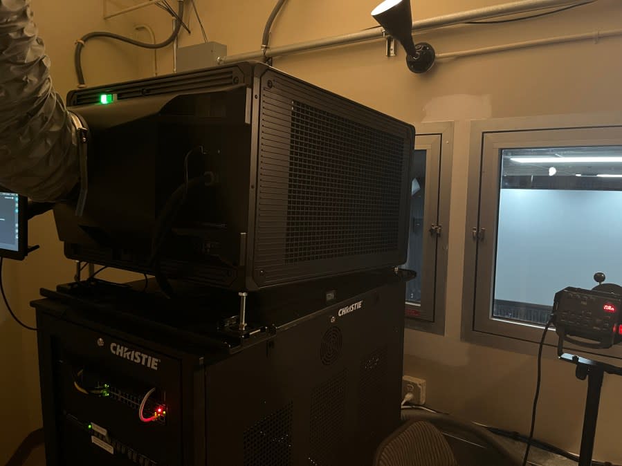 The projector for C Premium at Celebration Cinema Grand Rapids South. (Feb. 28, 2024)