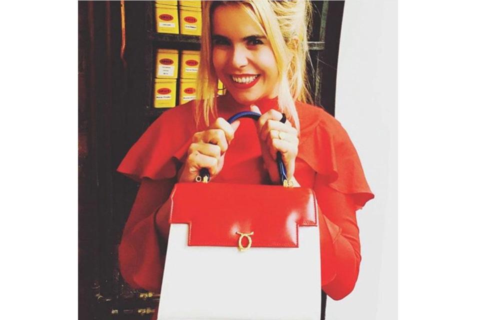 Paloma Faith showing off the classic Tri-Tone Traviata handbag (Instagram )