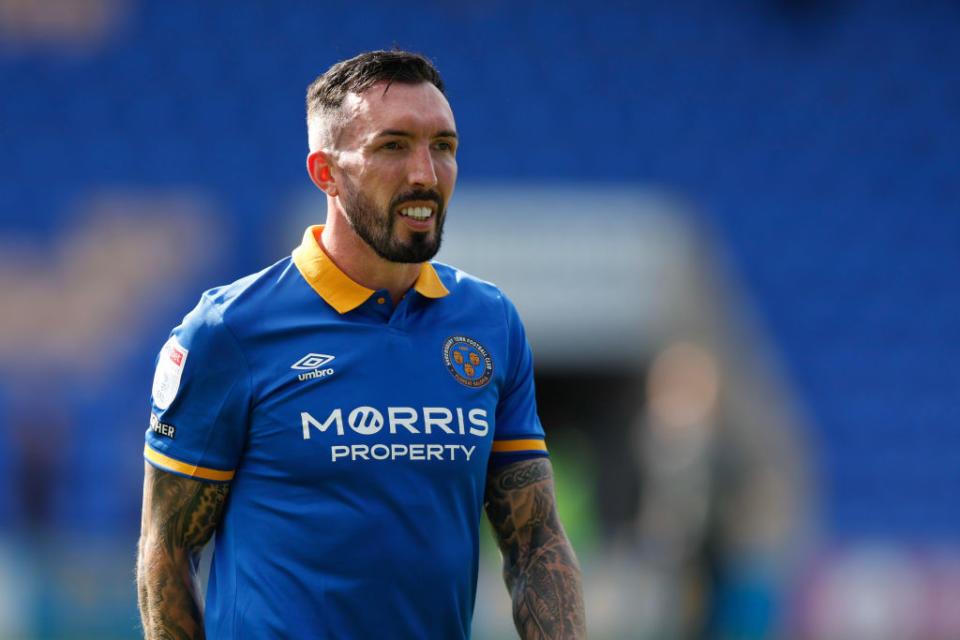 Shrewsbury Town season preview 2023/24 Ryan Bowman of Shrewsbury Town during the pre-season friendly between Shrewsbury Town and Notts County at Montgomery Waters Meadow on July 29, 2023 in Shrewsbury, England. (Photo by James Baylis - AMA/Getty Images)