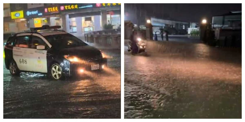 降雨導致多地淹水。（圖／翻攝自記者爆料網）