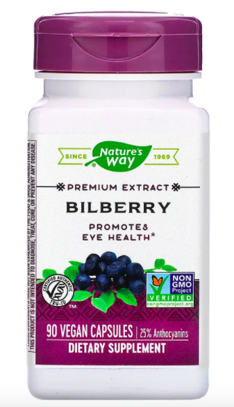 PHOTO: iHerb. Nature's Way, Bilberry, 90 vegan capsules