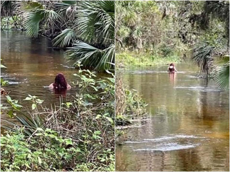 Paola Miranda-Rosa can be seen in photos taken by hikers on 18 December (Osceola County Sheriff’s Office)