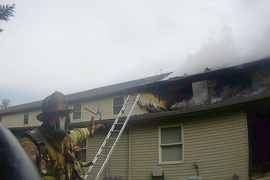 Crews responded to a fire at a townhome in Penn Township, York County on Saturday, April 13, 2024. (Photo Courtesy: Hanover Area Volunteer Fire & Rescue)