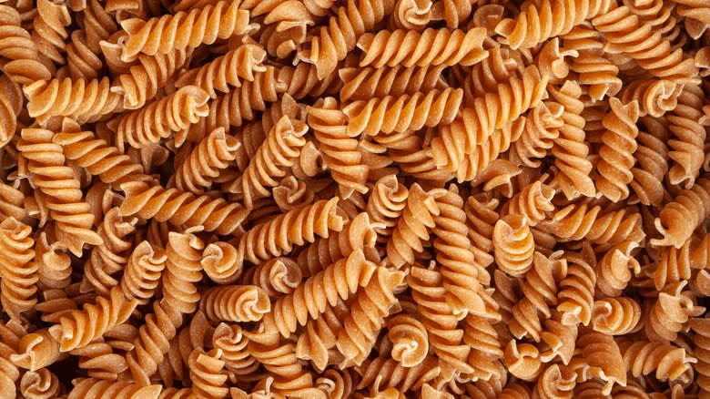 Pile of rotini pasta