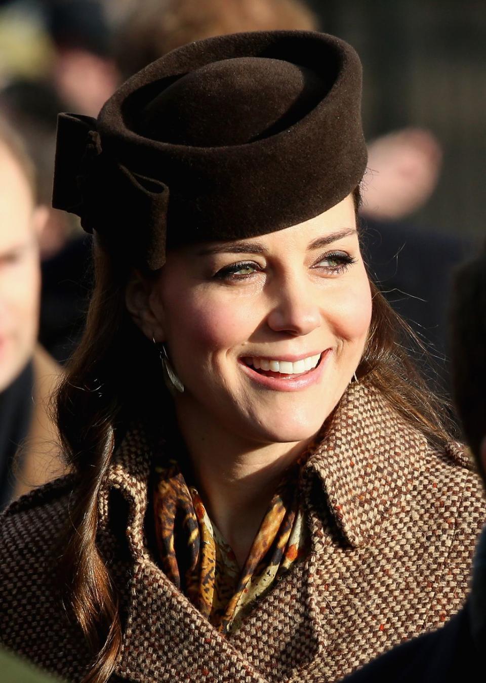 <p>Kate Middleton arriving for the traditional Christmas Day service at Sandringham in 2014. </p>