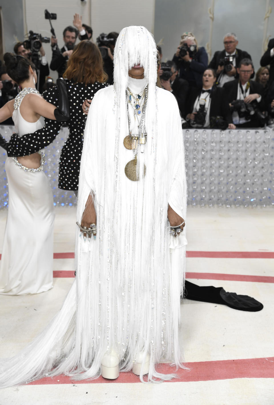 FILE - Erykah Badu attends The Metropolitan Museum of Art's Costume Institute benefit gala on Monday, May 1, 2023, in New York. The four-time Grammy winner released a 42-piece capsule collection with Italian fashion house Marni last month. (Photo by Evan Agostini/Invision/AP, File)