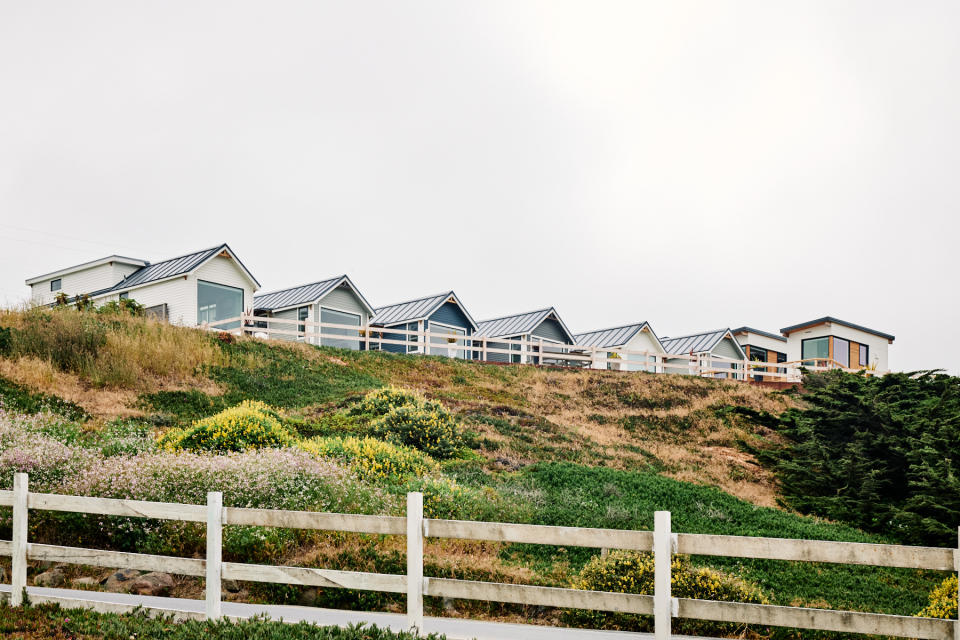 Dillon Beach Resort houses on the cliff