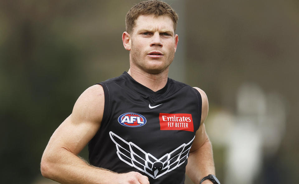Taylor Adams, pictured here at a Collingwood training session.