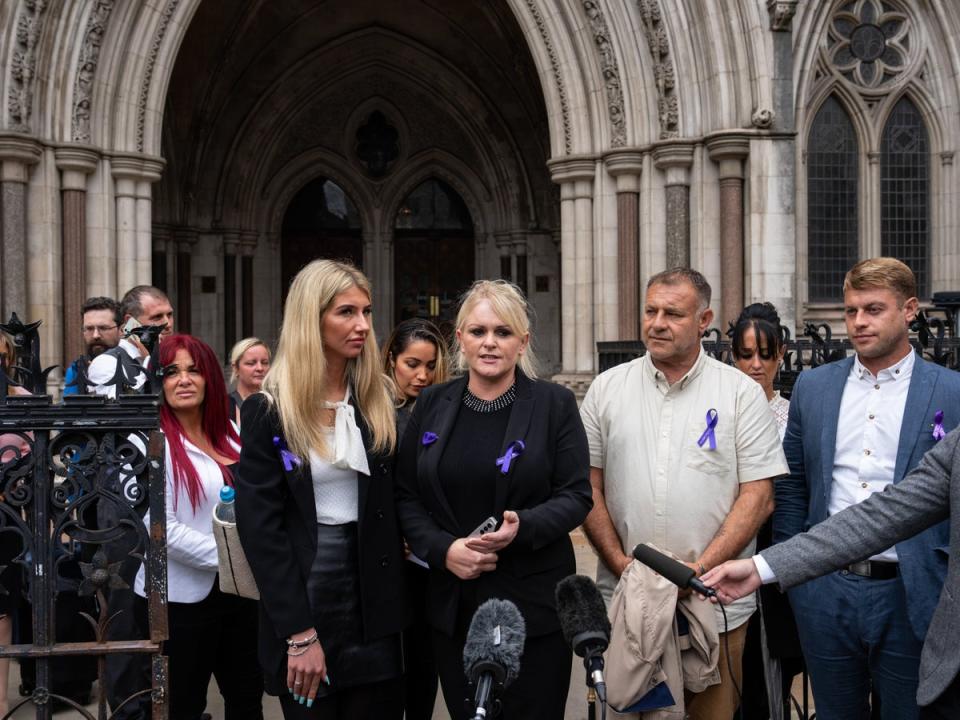 Archie Battersbee’s mother and father, Hollie Dance and Paul Battersbee outside the Royal Courts of Justice (Getty Images)