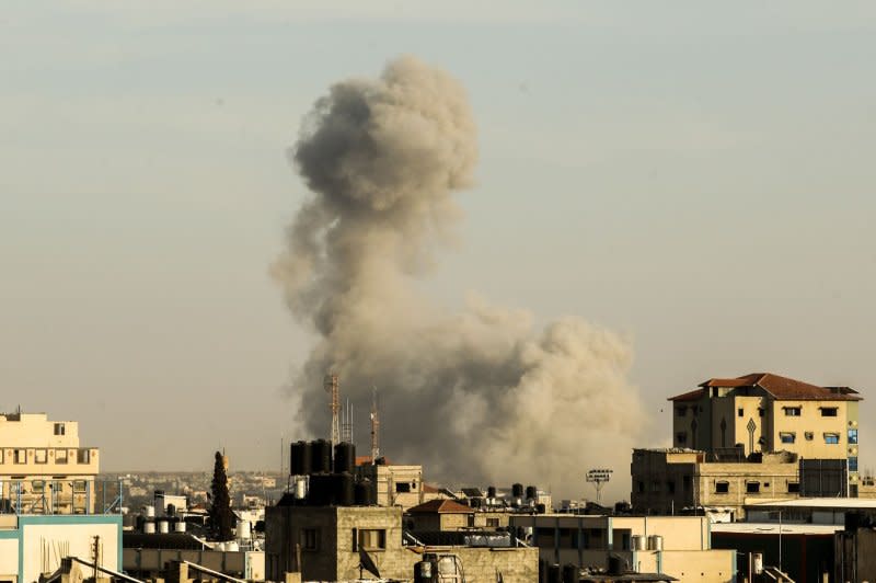 A ground operation conducted by the Israel Defense Forces in the Gaza city of Rafah “could lead to a slaughter,” the United Nations Office for the Coordination of Humanitarian Affairs said Friday. Photo by Ismael Mohamad/UPI