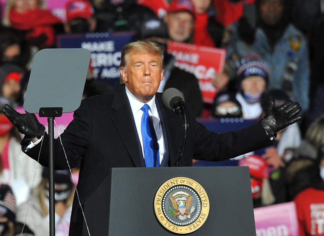 Donald Trump en meeting à Omaha dans le Nebraska.  - Steve Pope / GETTY IMAGES NORTH AMERICA / Getty Images