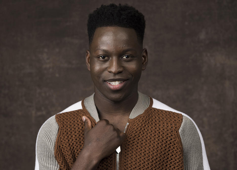 Toheeb Jimoh, a member of the cast of "Ted Lasso," poses for a portrait at the Four Seasons Hotel on Monday, March 6, 2023, in Los Angeles. (Photo by Willy Sanjuan/Invision/AP)