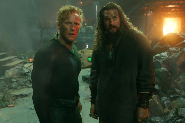 <p>Courtesy Warner Bros Pictures/DC Comics</p> Patrick Wilson (left) and Jason Momoa in 'Aquaman and the Lost Kingdom'