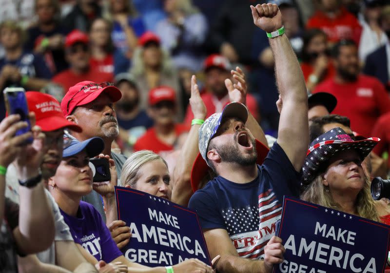 U.S. President Donald Trump holds his first re-election campaign rally in several months in Tulsa, Oklahoma