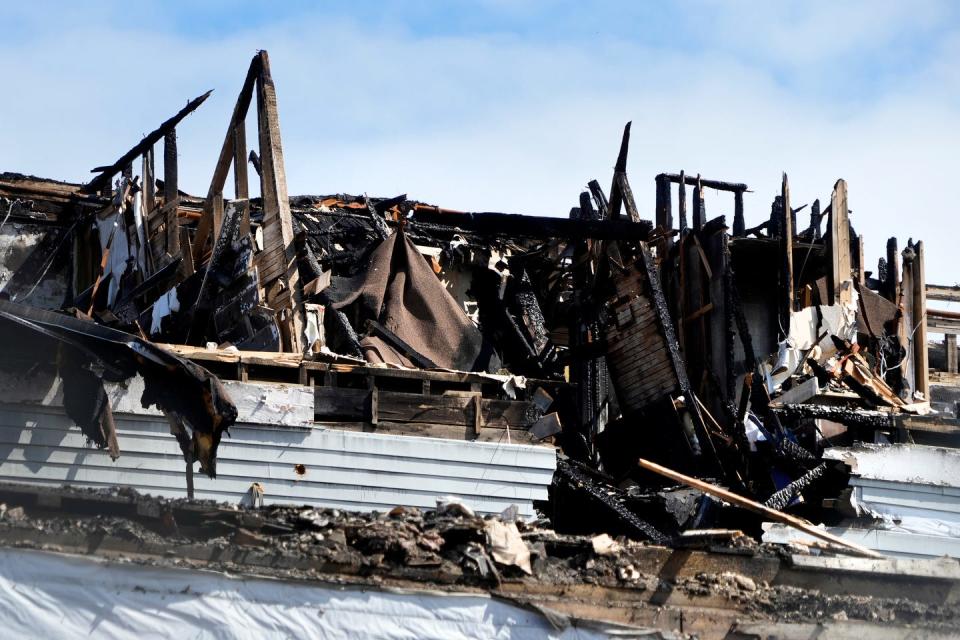 Demolition of the historic Harborside Inn on Block Island. State officials say a fire-suppression system that was rated compliant did not activate during the fire on Aug. 18.  [Kris Craig/The Providence Journal, file]