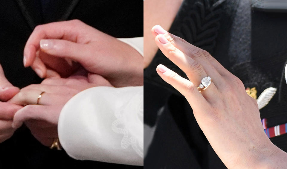 Eugenie and Meghan opted for a classic manicure. (Photo: Getty Images).