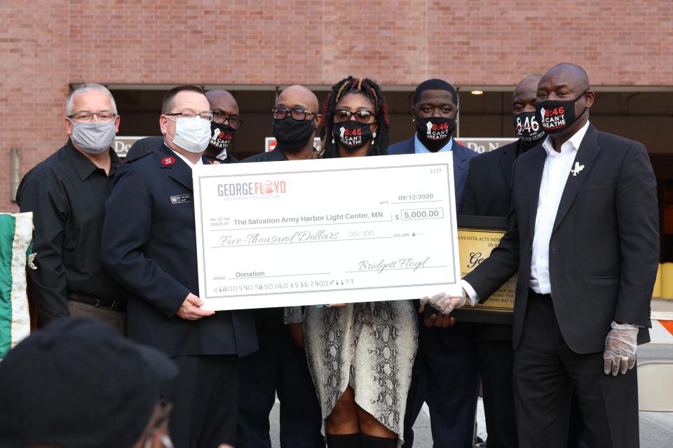 The George Floyd Memorial Foundation donated $5,000 to the Salvation Army facility where Floyd worked before his death.