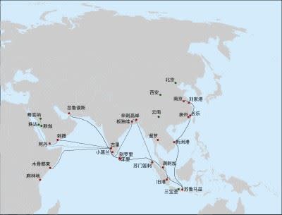 鄭和艦隊下西洋的路線。（圖／翻攝維基百科）