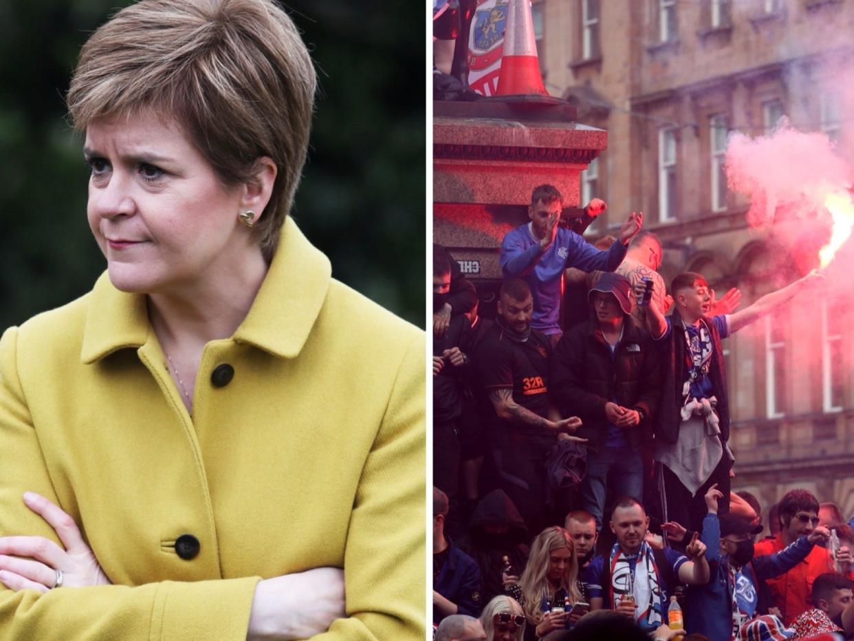 Nicola Sturgeon condemned behaviour of Rangers fans (PA)