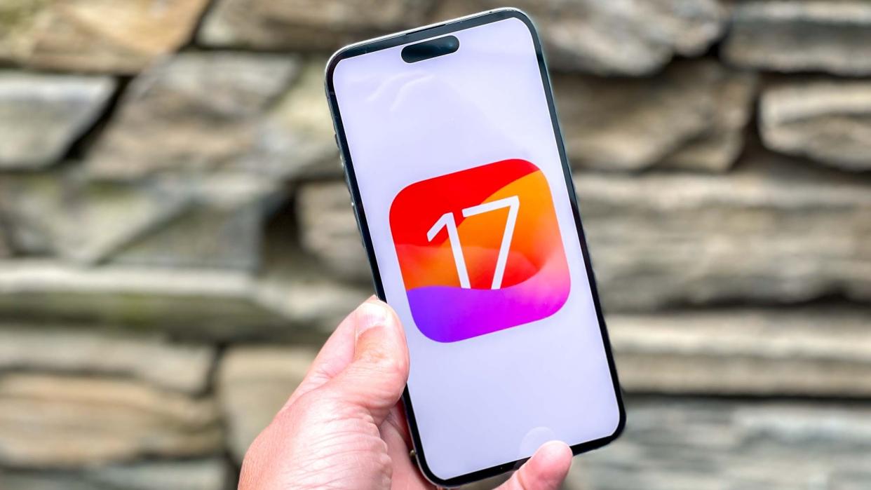  iOS 17 logo on iPhone 