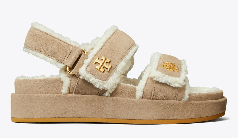 Tory Burch, shoes, footwear, shoe trends, footwear trends, shearling footwear, shearling shoes, shearling loafers, shearling boots, shearling clogs, shearling slippers, shearling mules, shearling heels, shearling sneakers, shearling sandals, loafers, boots, clogs, slippers, mules, heels, sneakers, sandals, 2024 trends