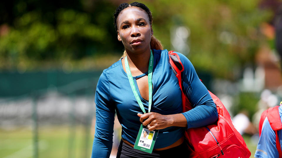 Venus Williams raised eyebrows after practising at Wimbledon before the grand slam tournament got underway. Pic: AAP