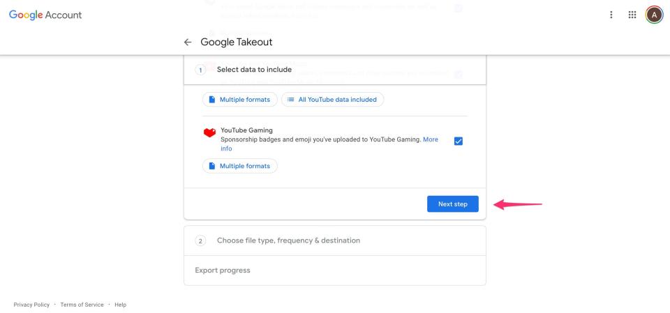 How to archive Google account data 3