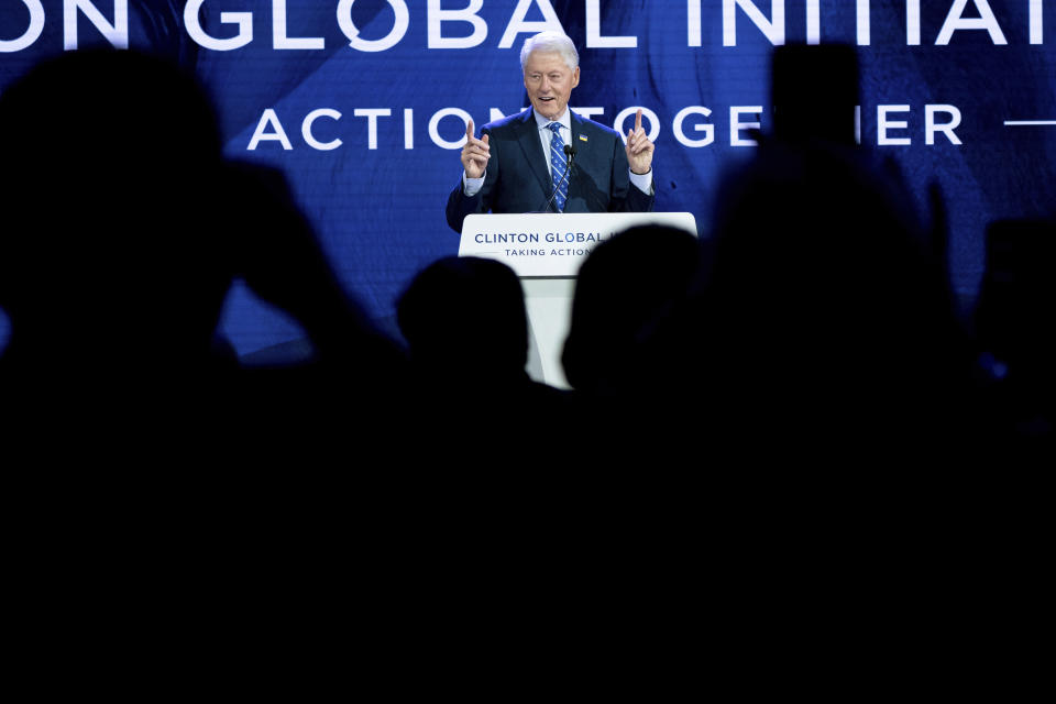 Former President Bill Clinton speaks at the Clinton Global Initiative, Tuesday, Sept. 20, 2022, in New York. (AP Photo/Julia Nikhinson)