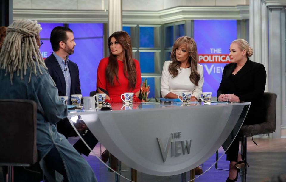 Donald Trump Jr. and Kimberly Guilfoyle (second and third from left) on The View | Lou Rocco/ABC via Getty