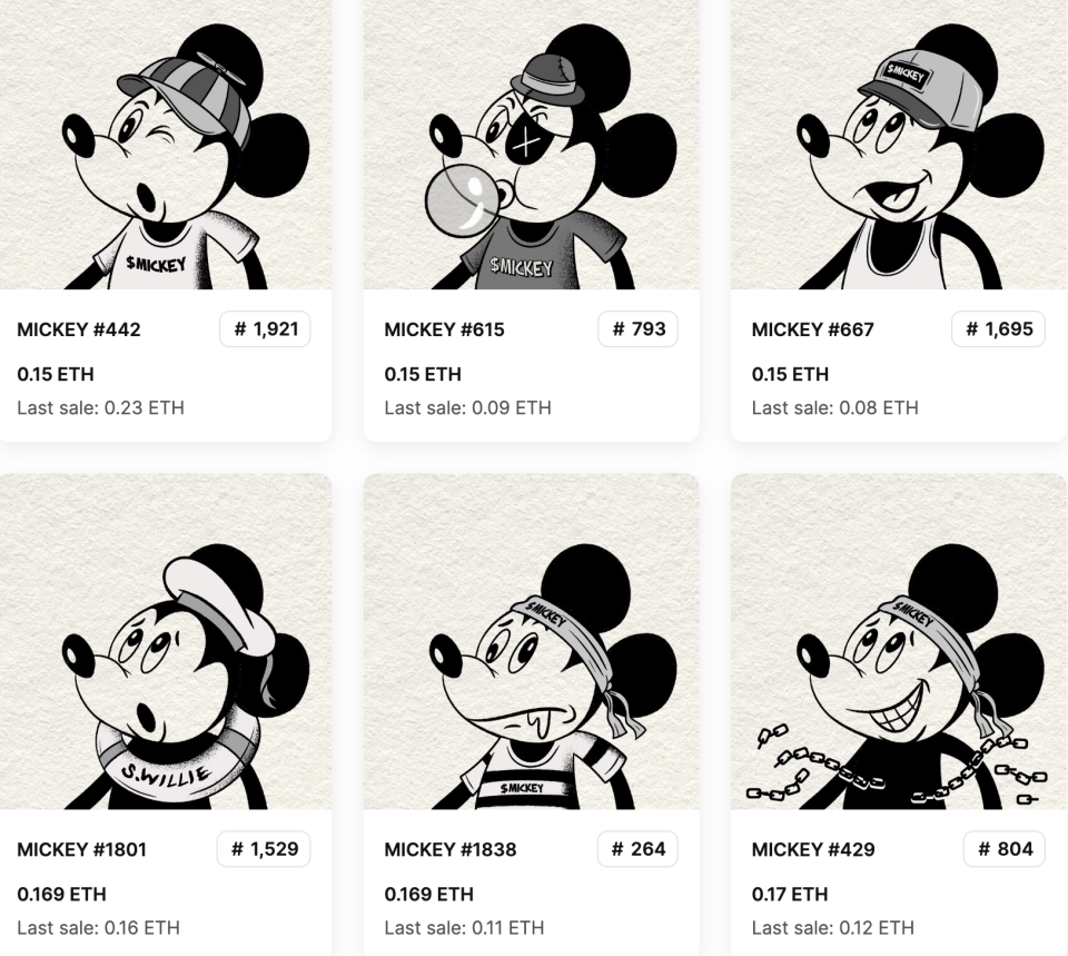 首個public domain米奇老鼠 NFT「Steamboat Willie」，已經有超過5000宗成交