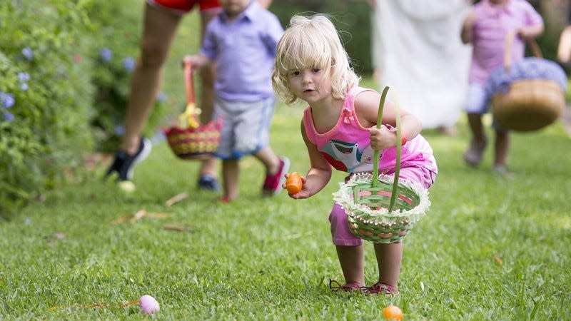 Children hunt for eggs during the 2017 Spring Carnival and Easter Egg Hunt at Bethesda-by -the Sea.