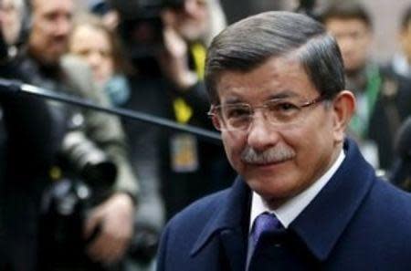 Turkish Prime Minister Ahmet Davutoglu arrives at a European Union leaders summit on migration in Brussels, Belgium, March 18, 2016. REUTERS/Francois Lenoir