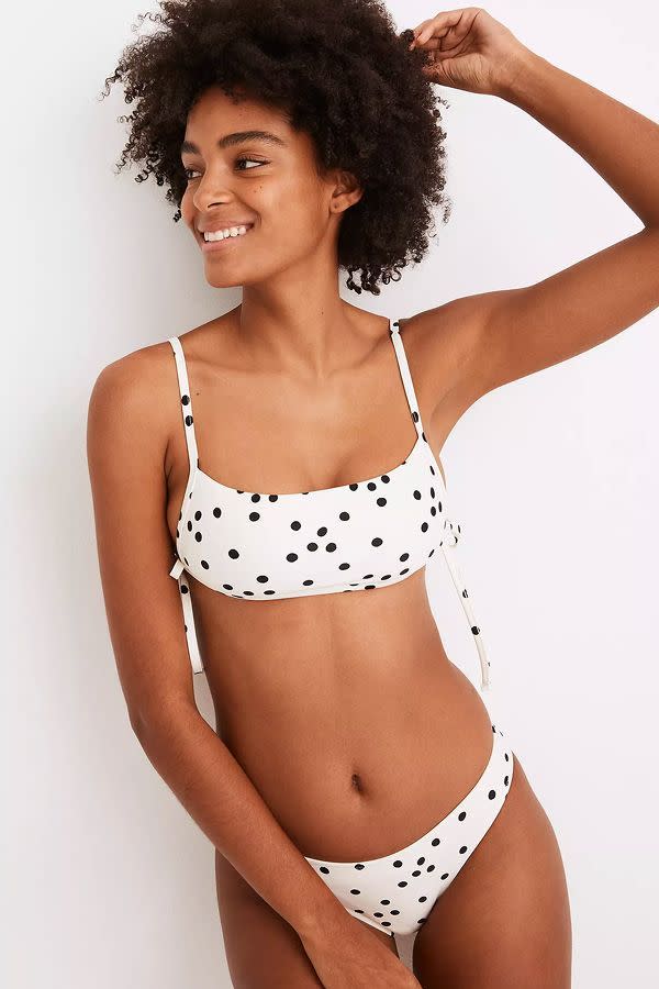 Second Wave Side-Tie Bikini Top in Dot Toss