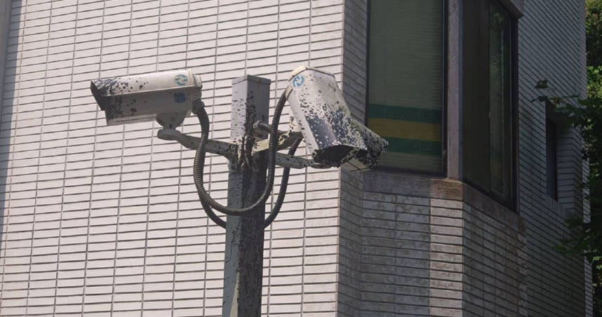 北市文山區日前有多支監視器遭男子噴漆毀損。(圖／翻攝畫面)