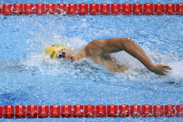 Australia's Cameron McEvoy competes in the men's 100m freestyle heats at the world championships in Budapest on July 26, 2017