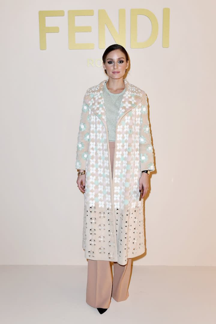 Olivia Palermo at the Fendi February 2019 show during Milan Fashion Week