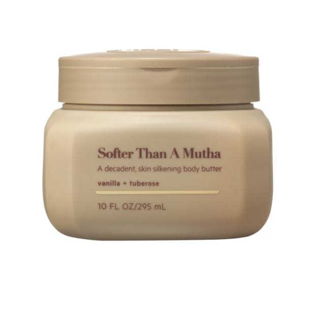 <p><strong>Body by TPH Softer Than a Mutha Vegan Softening Body Butter, $12, <a href="https://shop-links.co/1772741849218783503" rel="nofollow noopener" target="_blank" data-ylk="slk:available here;elm:context_link;itc:0;sec:content-canvas" class="link ">available here</a>: </strong>"If you're one of those people who hates the feel of lotion on your skin, this product is definitely <em>not</em> for you. But if you, like me, don't mind feeling absolutely coated in moisturizer — and in fact luxuriate in the feeling of slipping into bed at night with body-butter-laden skin that feels extra soft in the morning — you'll love this ultra-dense balm as much as I do. It melts into a thick oil as you massage it in, which, combined with the vanilla-y tropical scent, makes for a truly lovely sensorial experience." —Stephanie Saltzman, Beauty Director</p>