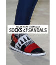 <p>The Milan shows brought back the holy pairing of a sock worn with a sandal. While this trend might have a religious stigma or give you flashbacks of your dad wearing Tevas, we can assure you that these updated styles won’t make you feel like a geriatric tourist.</p>